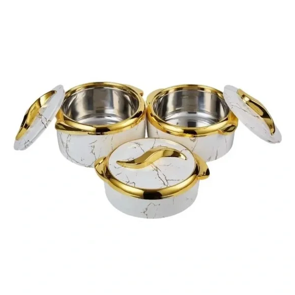 3 Pcs Set 1.5L 2L 2.5L Thermos Insulated Food Warmer Casserole Stainless Steel